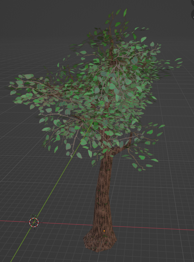 Image of a tree prototype in Blender