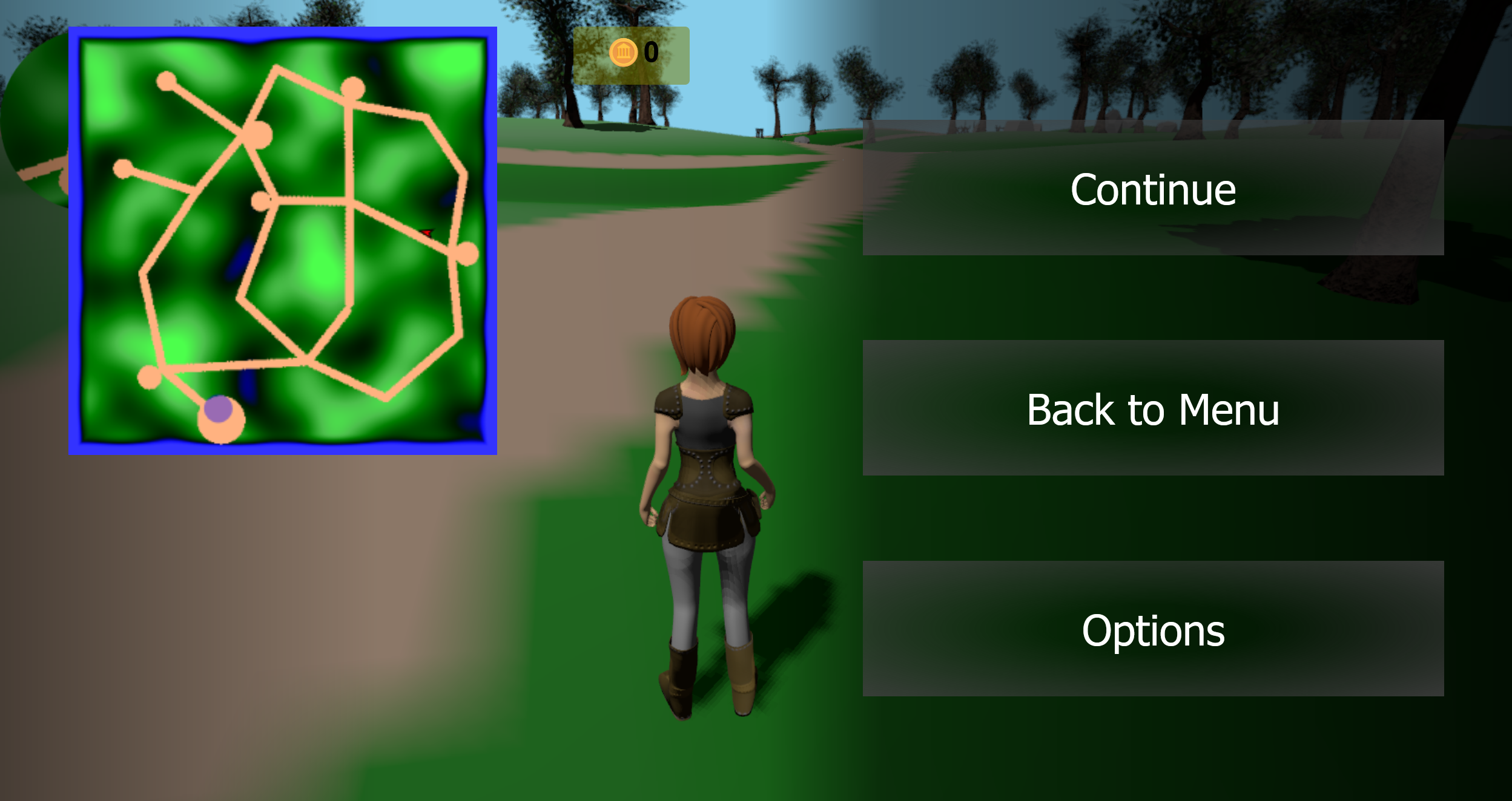 Image of the world map on the left side of the pause menu