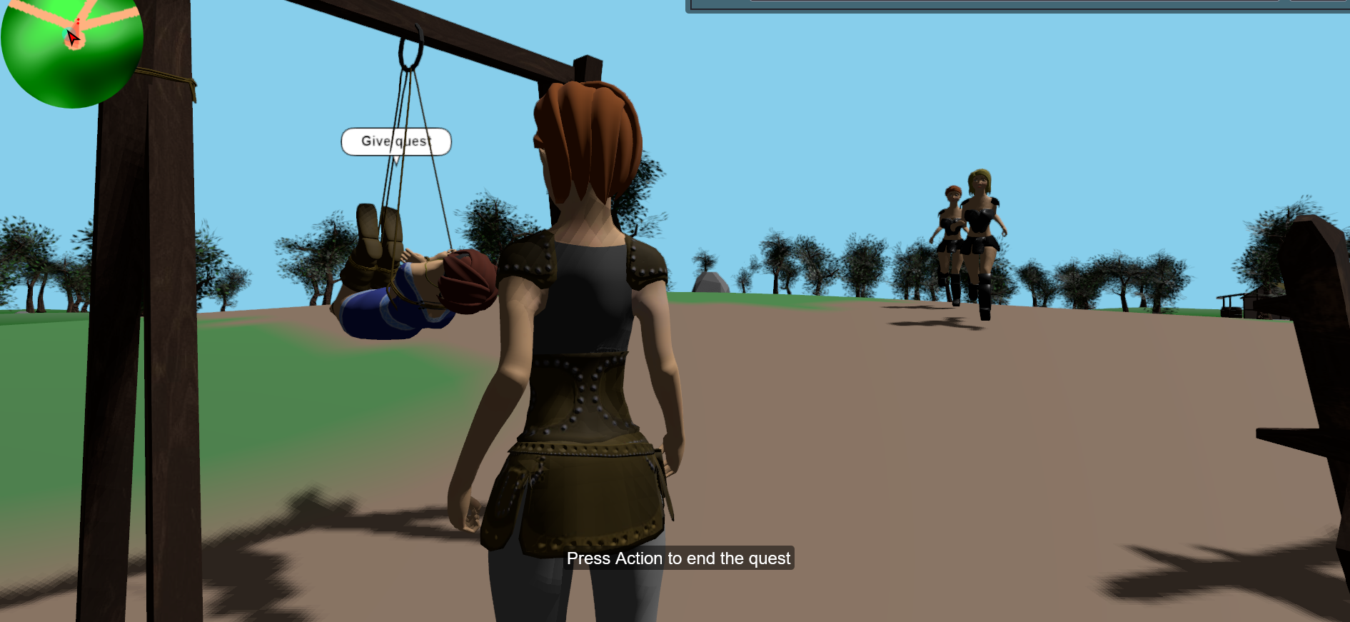 Image of a character in a suspension tie. A 