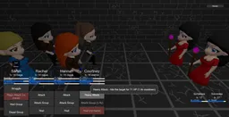 Image from combat in the Adventurer's Journey 3D game.