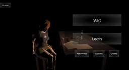 Image from the project mirabelle game showing the protagonist with arms and legs tied by rope, shown lightly struggling in the middle of an idle animation.