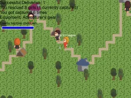 Image from the Strand-type DiD game showing the character behind an enemy. There is an indication for the player to use the spacebar to capture the enemy.
