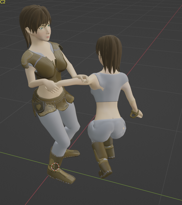 Image of a prototype grapple animation in Blender