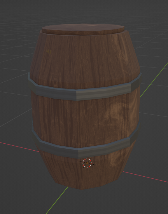 Image of a closed barrel in Blender