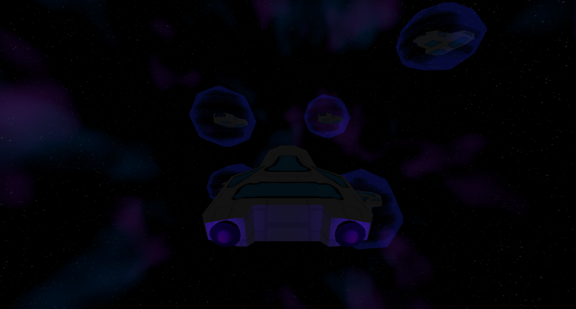 Screenshot of the in-game engine showing a shield effect around the player