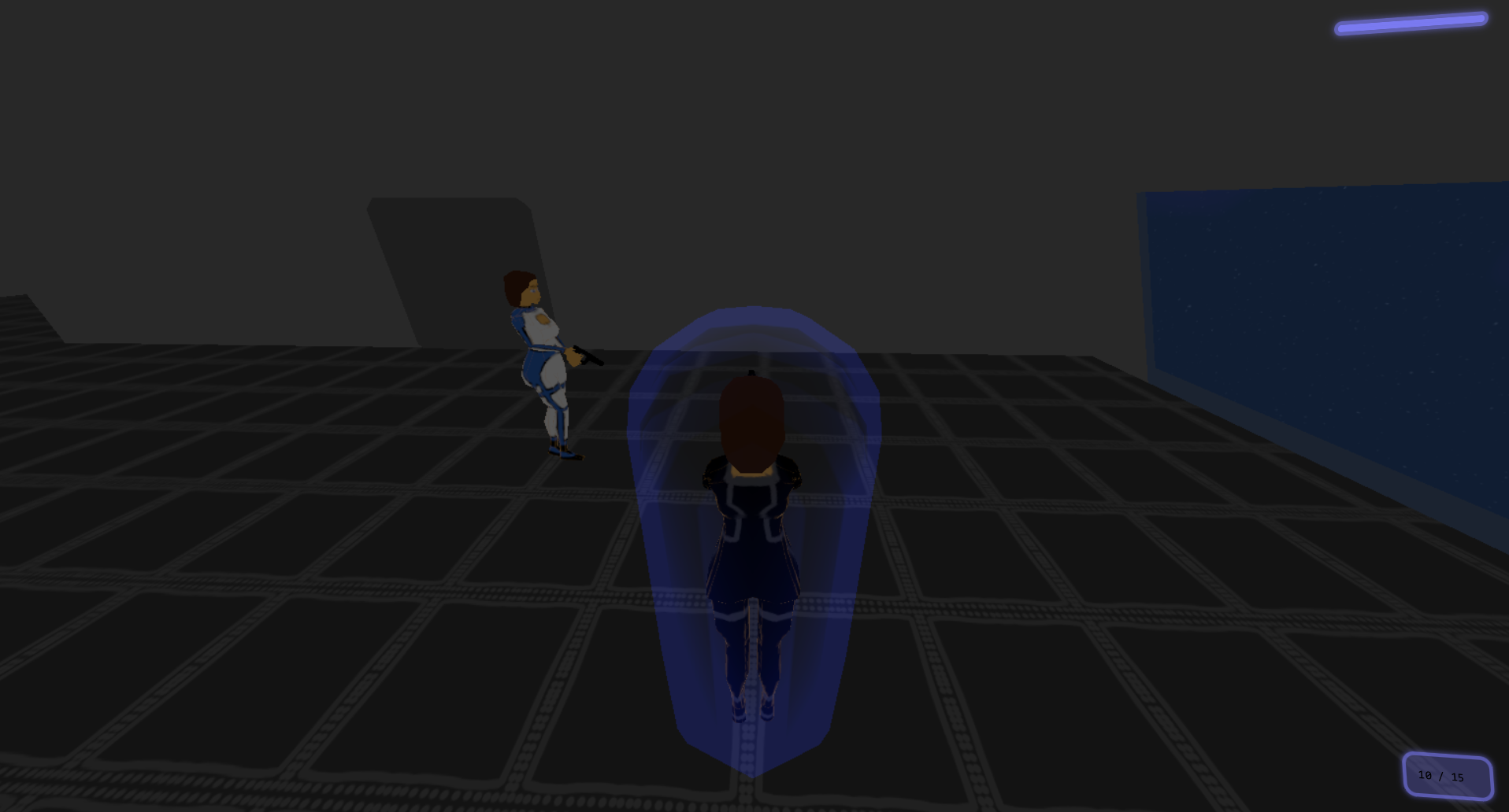 Screenshot of the game showing a patrolling cycle