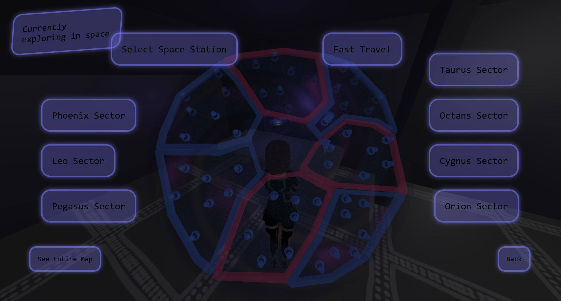 Screenshot of the game's starmap