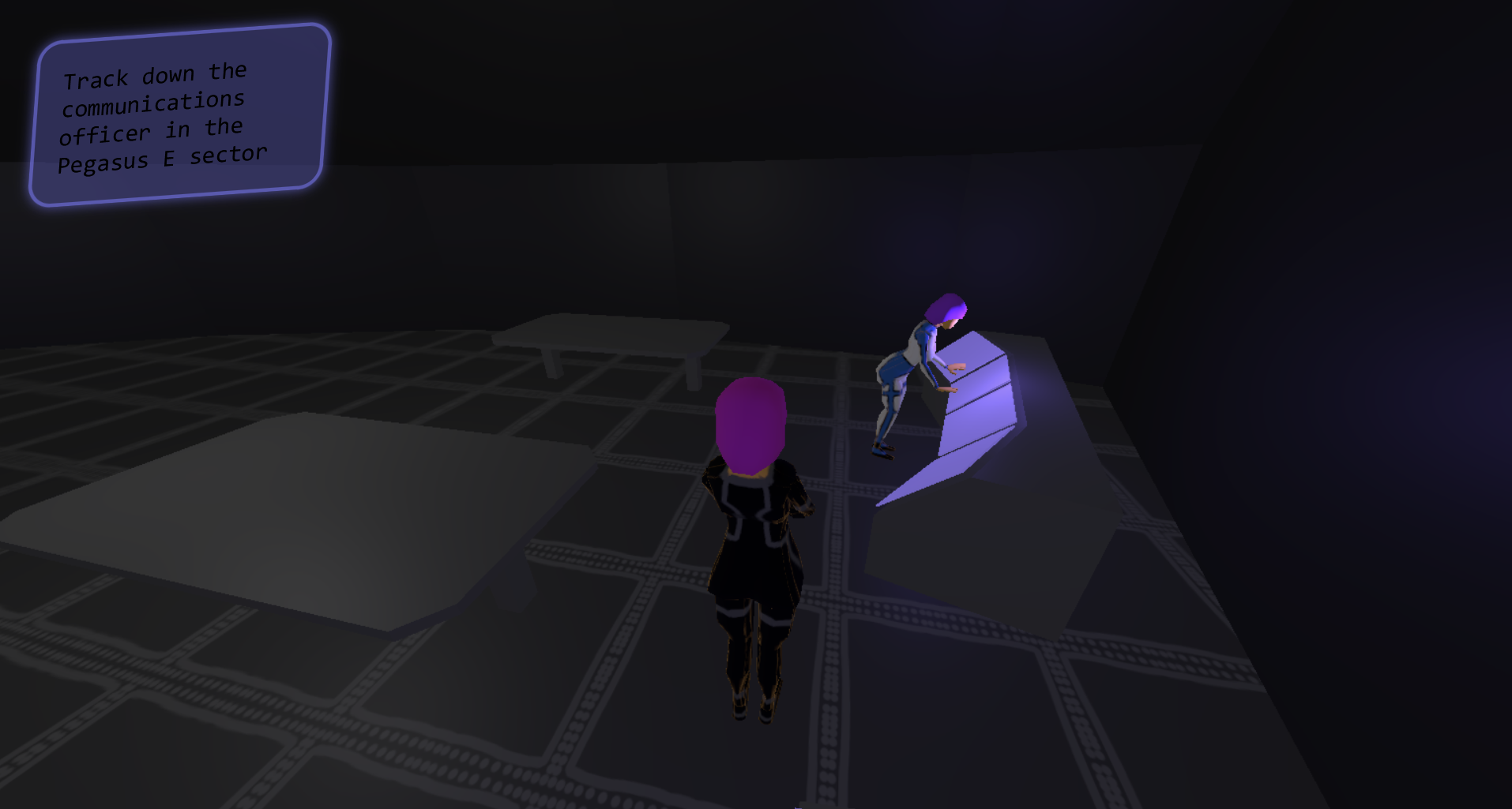 Screenshot of the NPCs spawned inside of the station