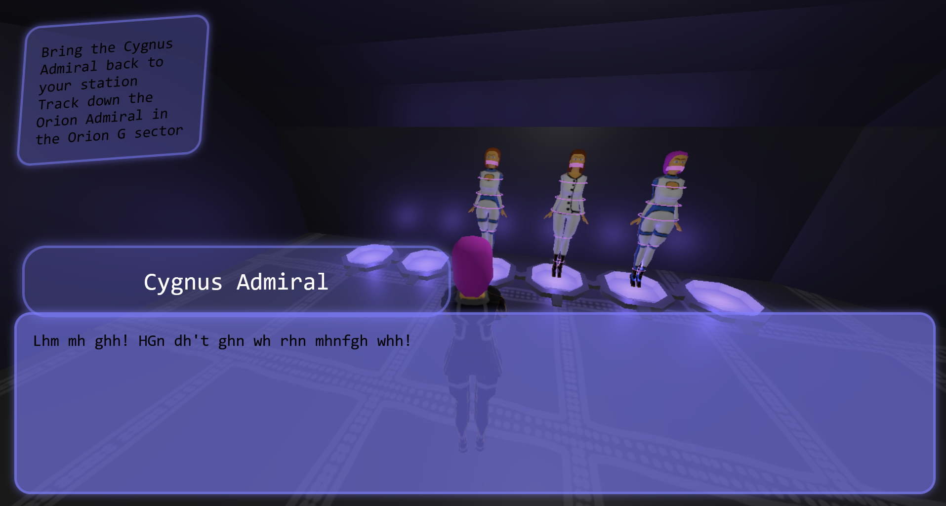 Screenshot of the quest 3 dialog in the storage area
