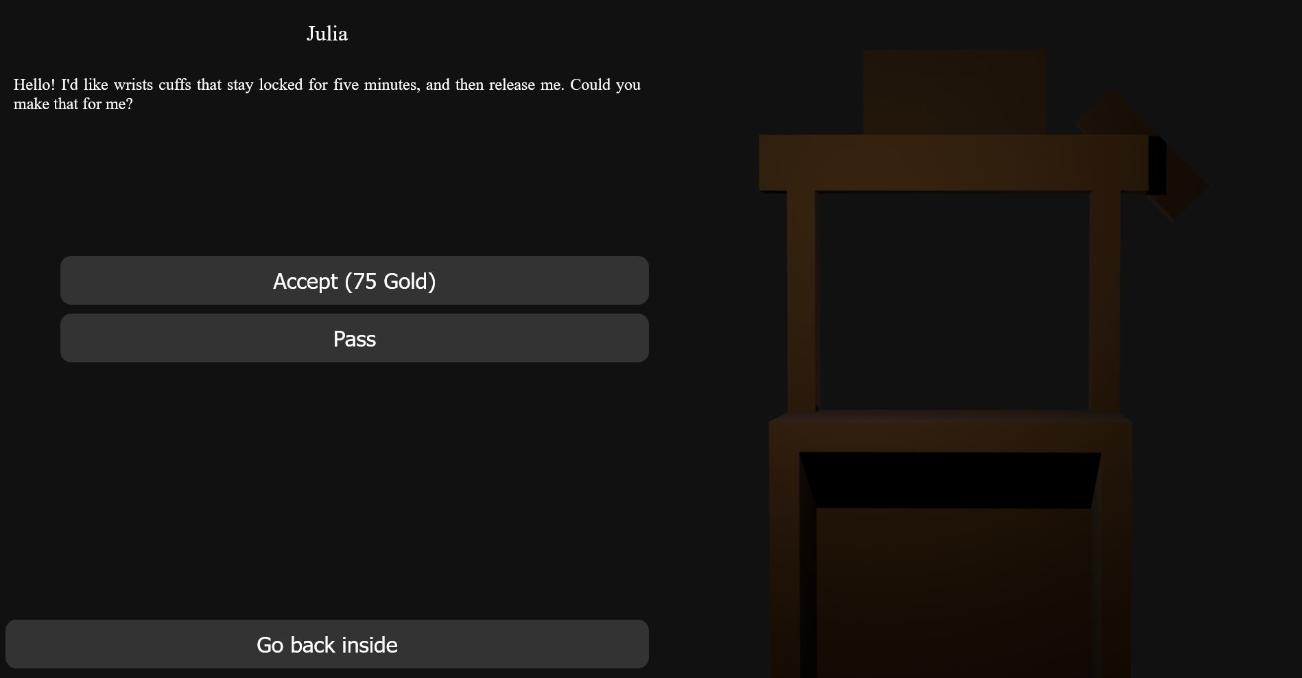 Image of the second coding prototype idea, showing the shop screen