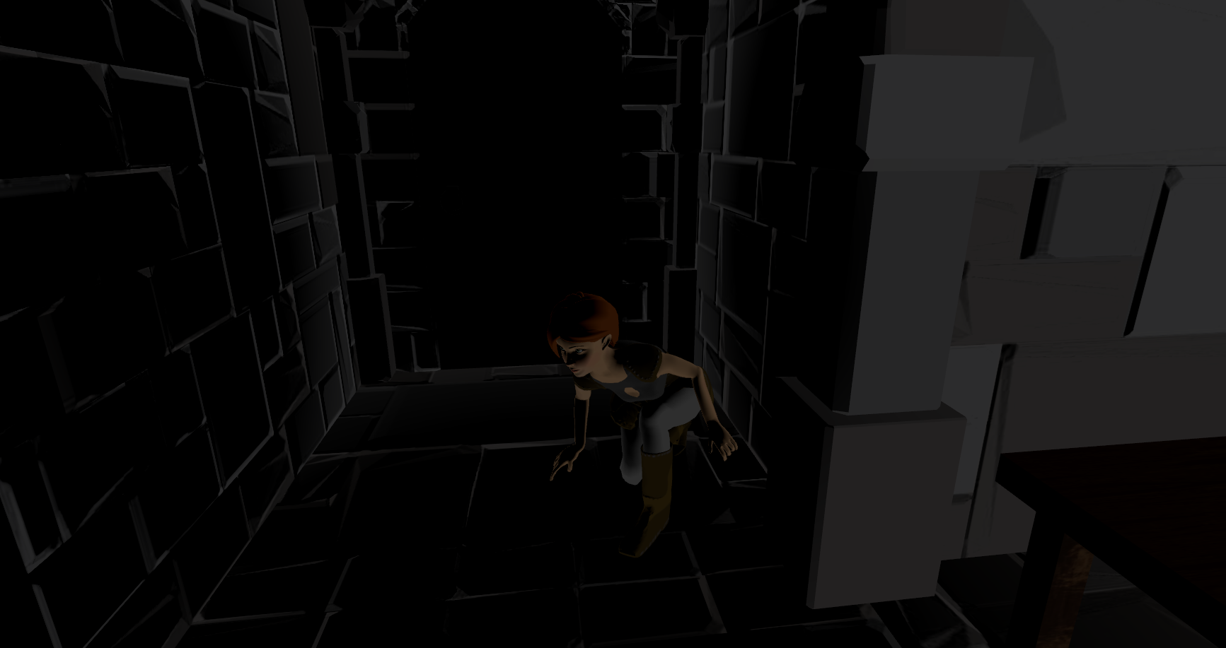 Image of the player standing 'in shadows' in Project Mirabelle
